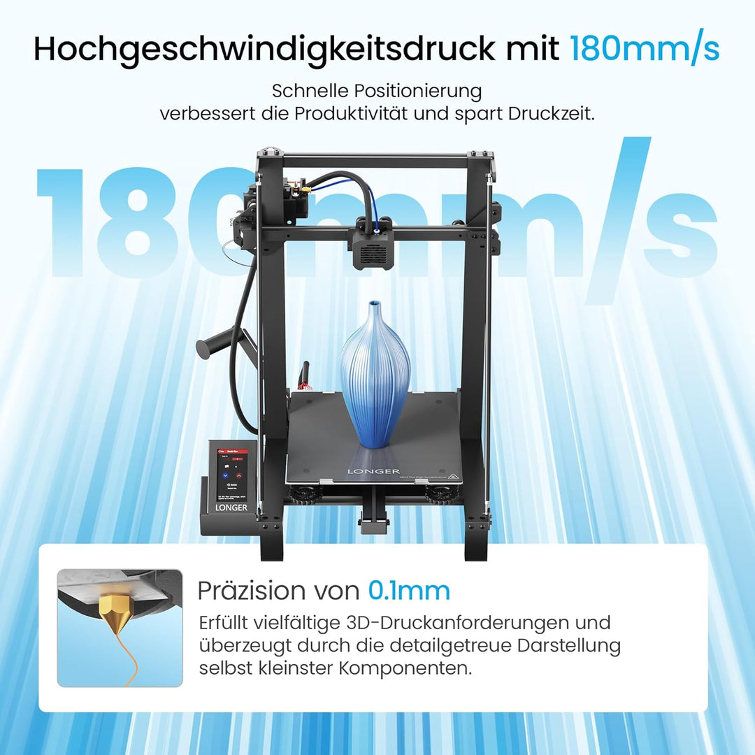 LONGER 3D Drucker LK5 Pro, Grosse Druckgrösse 30X30X40CM, 3D Printer mit 4,3 Zoll Touchscreen, Open