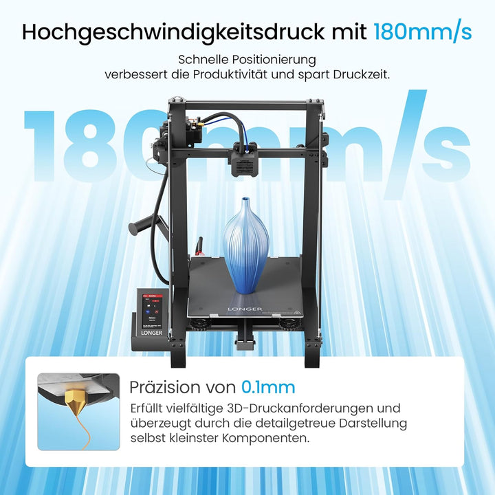 LONGER 3D Drucker LK5 Pro, Grosse Druckgrösse 30X30X40CM, 3D Printer mit 4,3 Zoll Touchscreen, Open