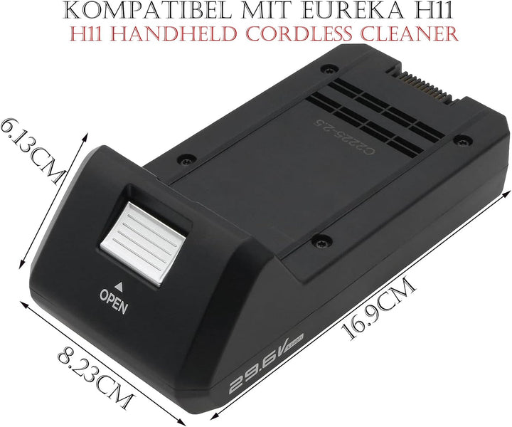 29.6V 2500mAh Ersatz Akku fĂŒr Eureka H11, H11 Handheld Cordless Vacuum Cleaner, Part No. Eureka BP28
