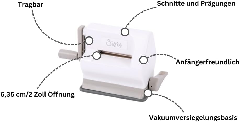 Sizzix Sidekick Stanzmaschine 661770, mit 6, 35 cm Öffnung, Weiss Sidekick Starter