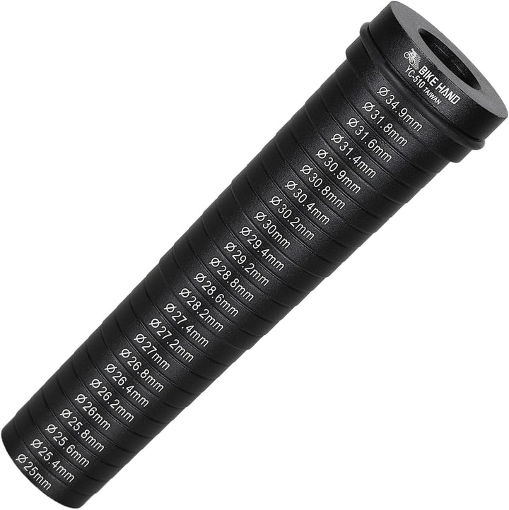 Bikehand Sattelstütze aus Aluminium – Messmass – Schnellmesswerkzeug – 25 mm bis 34,9 mm