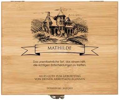 Maverton Weinöffner-Set personalisiert Weinset Sommelier Set - Geschenkbox Holzbox + 8er Weinzubehör
