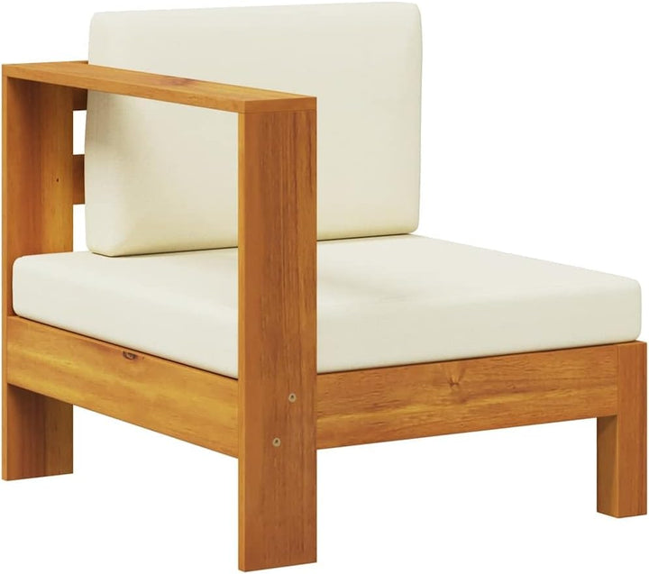 vidaXL Akazienholz Massiv Mittelsofa mit 1 Armlehne Sofa Lounge Gartensofa Einzelsofa Gartenmöbel Ga