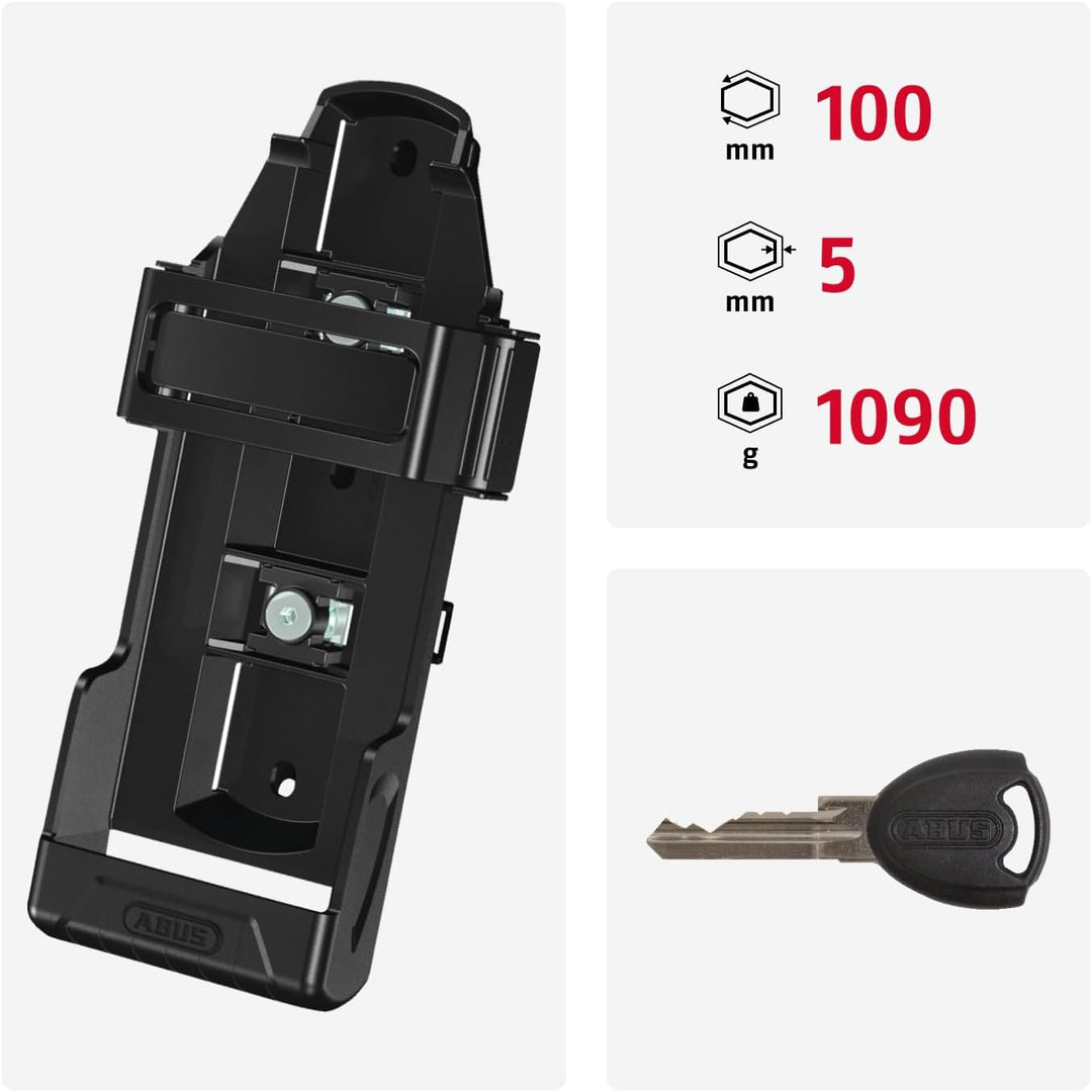 ABUS Faltschloss Bordo uGrip 5700K SH mit Halterung - Fahrradschloss mit 5 mm starken Stäben - ABUS-