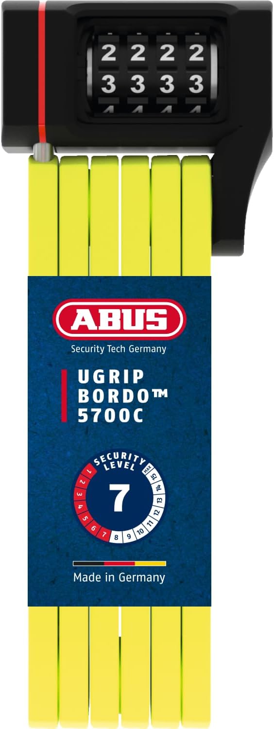 ABUS Faltschloss Bordo uGrip 5700C SH mit Halterung - Fahrradschloss mit Zahlencode und 5 mm starken