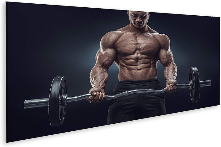 islandburner Bild auf Leinwand Closeup Portrait Muskulöser Mann Workout Bodybuilder Bilder Wandbilde