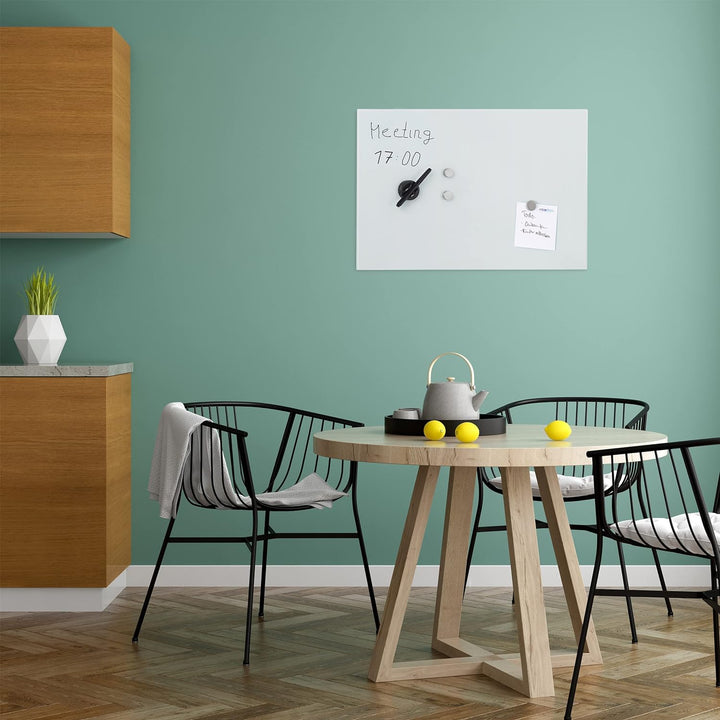 Relaxdays Glas-Magnetboard 60 x 40 cm, beschreibbar, Memboard, 3 Magneten, Sicherheitsglas, Magnetta