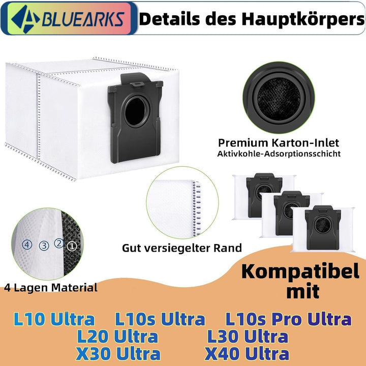 Bluearks 14 Stück Kompatibel mit Dreame D10 Plus Gen 2/L10s Ultra Gen 2/L40 Ultra /X40 Ultra Staubsa