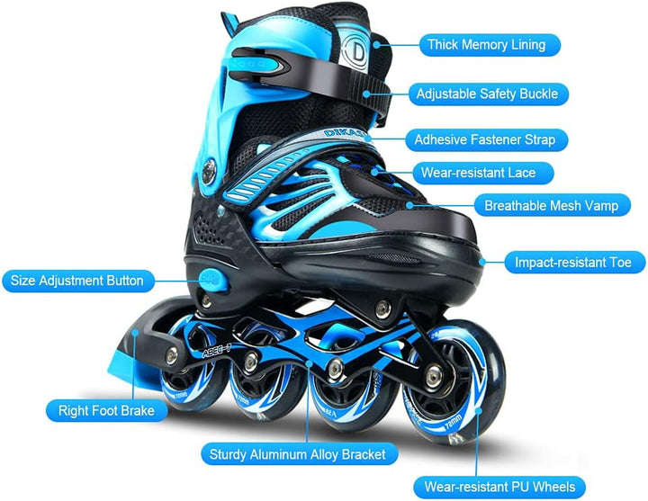 Lixada Inline Skates Kinder Vestellbare Inliner mit beleuchteten PU RĂ€dern Rollschuhe Geschenk fĂŒr K