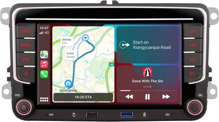 YZKONG Autoradio für VW Passat Golf MK5 Jetta Caddy EOS Tiguan mit CarPlay Android Auto, Double DIN