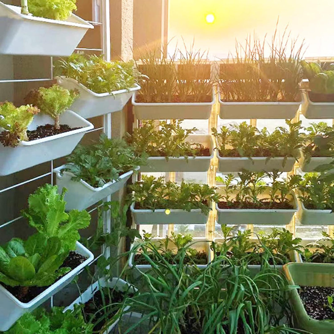 CEIEVER Hängende vertikale Wand Pflanze, Vertikaler Garten Pflanzenwand mit 8 Taschen Platzsparende