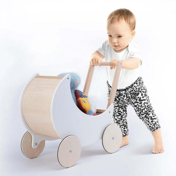 wuuhoo® Lauflernwagen aus Holz - höhenverstellbare Lauflernhilfe mit Puzzle, und Zahlen - Pädagogisc