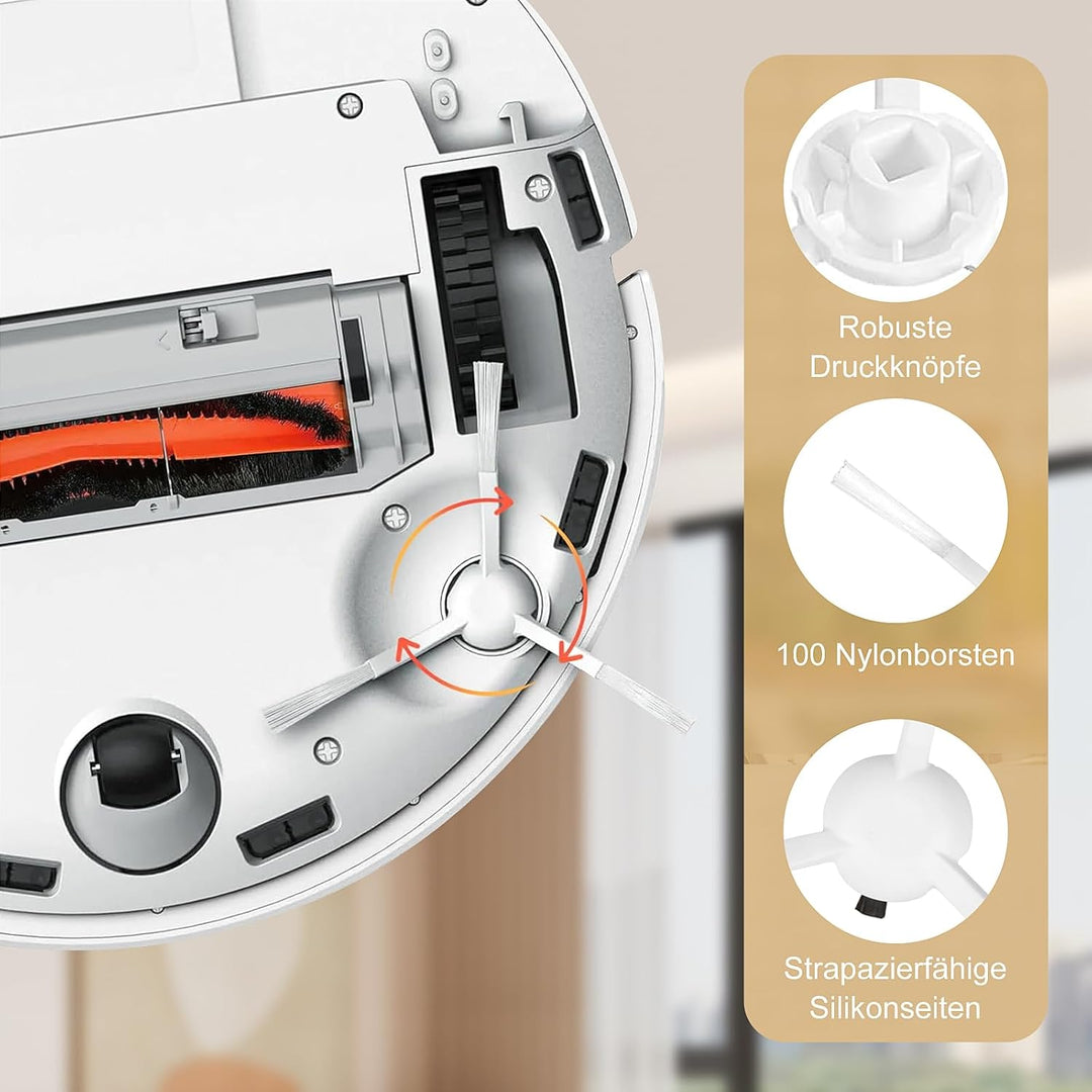 NIXOOT 24 Stück Zubehörset für Xiaomi X20+ / X10+ Saugroboter, Ersatzteile 1 Hauptbürste 6 Wischpad