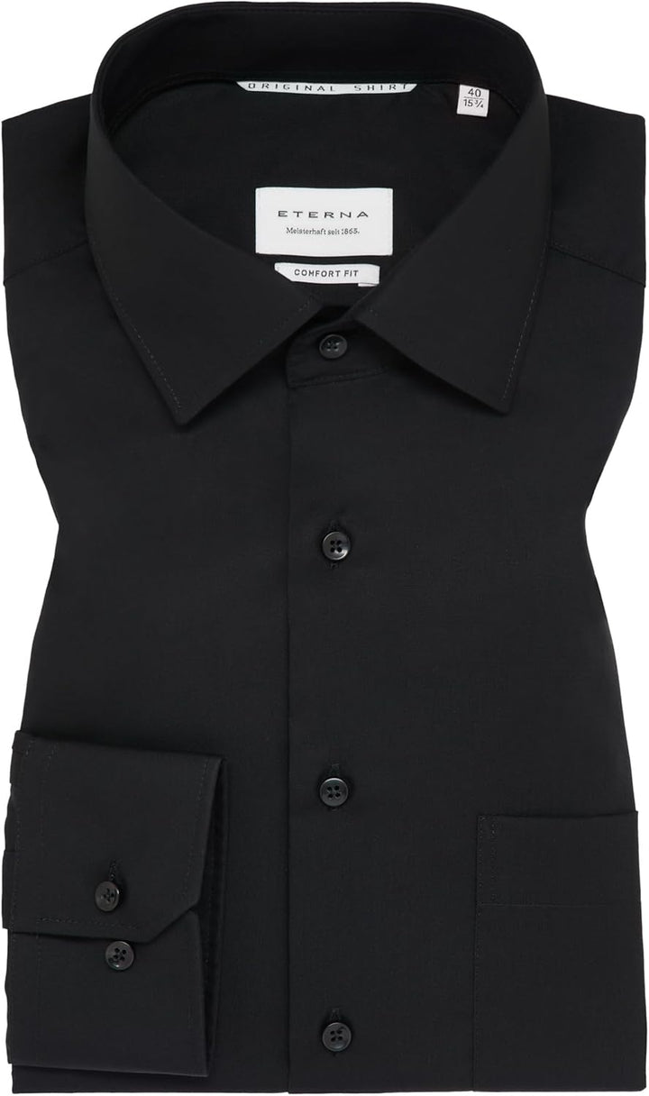 eterna Herren Original Shirt MODERN FIT 47 Schwarz, 47 Schwarz