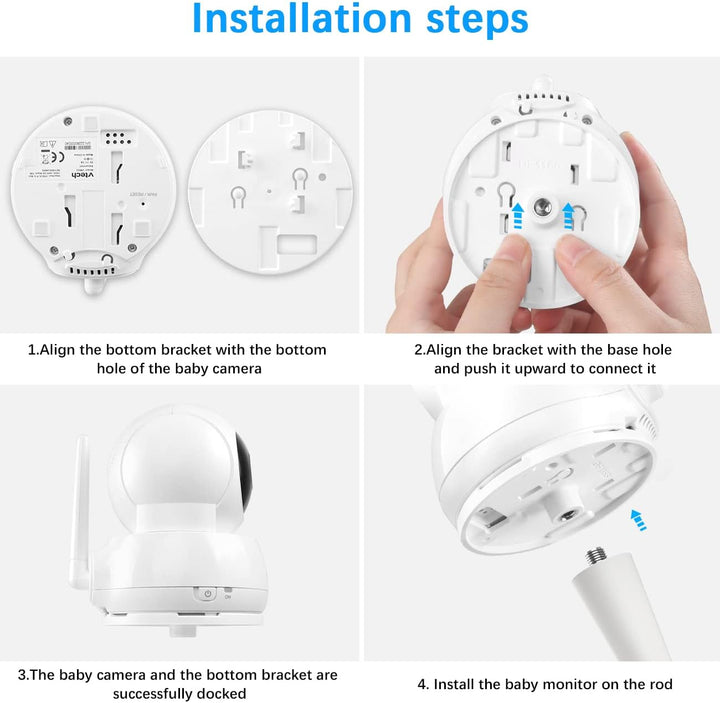 HOLACA Flexible Drehhalterung kompatibel mit VTech VM923/924 Babyphone ohne Werkzeug oder Wandbeschä