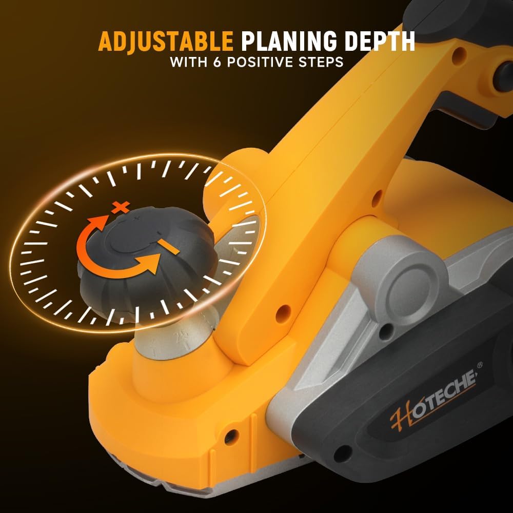 Hoteche 900W Elektrohobel 82 * 3mm - 16000rpm, 65mn Klingen, VDE Stecker, Aluminiumplatte, inklusive