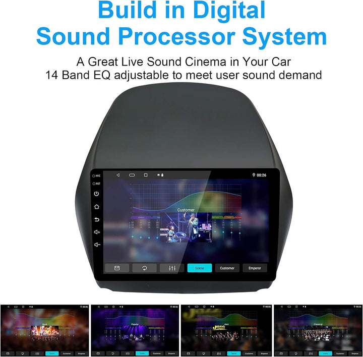 EZoneTronics Android 10.1 für Hyundai Tucson IX35 2011-2015 Autoradio Stereo Head Unit 10 Zoll Touch