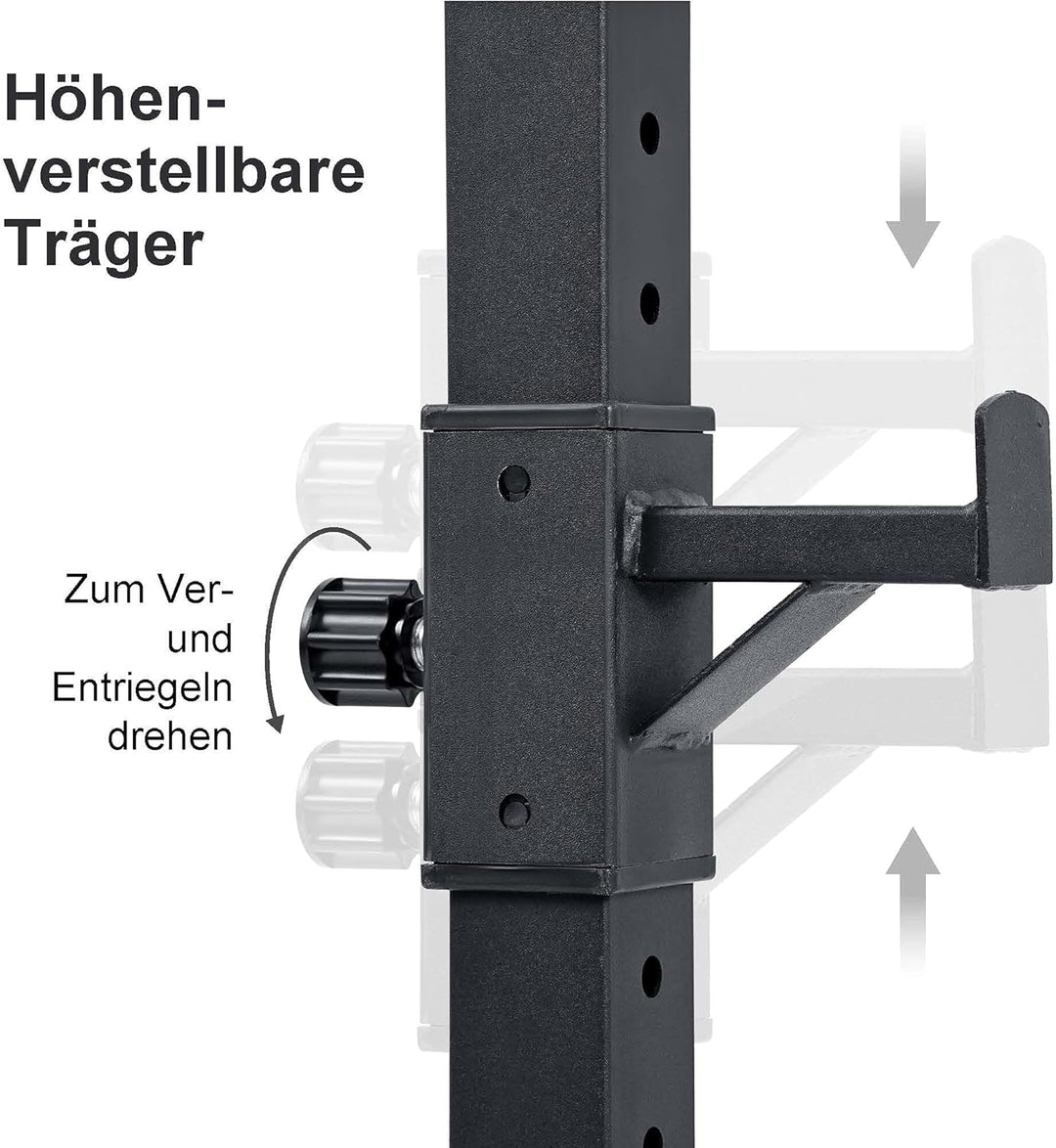 wuuhoo® Profi Langhantelständer Ramon, belastbar 300kg, Squat Rack höhenverstellbar, Hantelablage ex