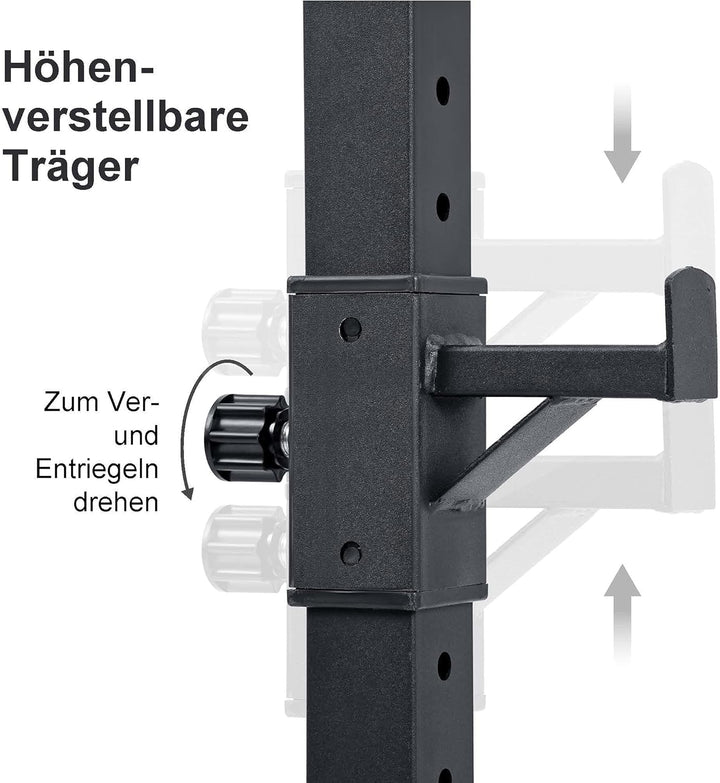 wuuhoo® Profi Langhantelständer Ramon, belastbar 300kg, Squat Rack höhenverstellbar, Hantelablage ex