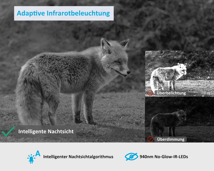 GardePro X50 4G LTE Wildkamera mit SIM-Karte und App, 32MP 1296P H.265 Video, No Glow Nachtsicht Bew