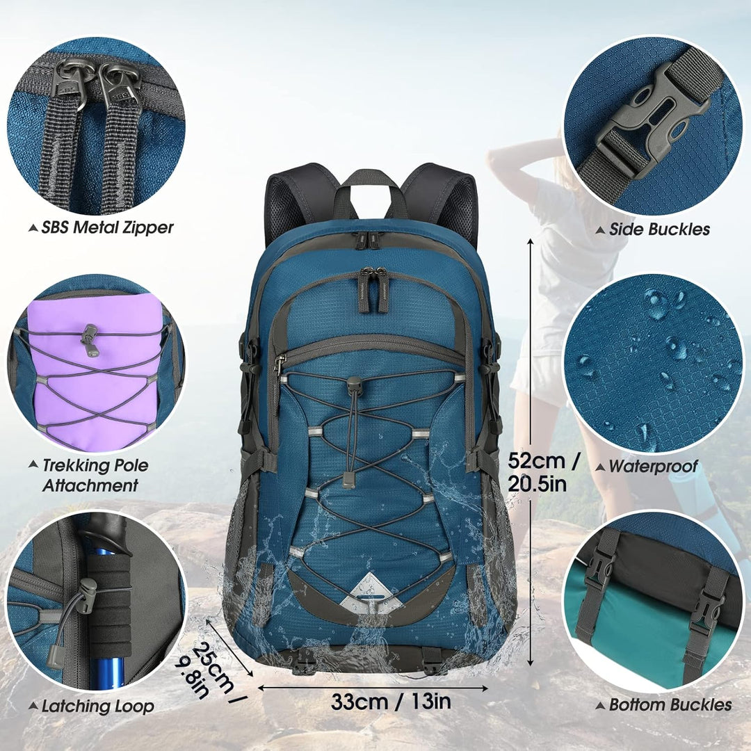 IGOLUMON Wanderrucksack Herren Damen 40L Wasserdichter Rucksack Leicht Faltbarer Reiserucksack Trekk