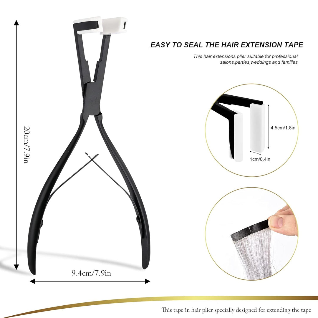 EHDIS Haarverlängerungs Kit, mit Haarverlängerungs Zangen und 144 Stück Tape Extensions Klebeband, E