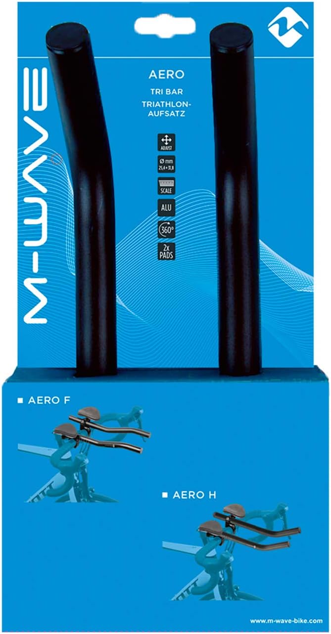 M-Wave AERO H Triathlon Aufsatz, aus leichtem Aluminium, gepolstert, für Lenker Ø 31,8 mm (bzw. 25,4