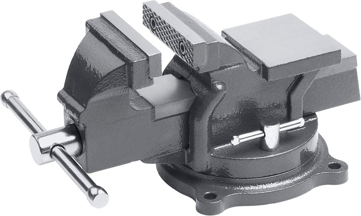 Meister Schraubstock - Drehbar - 125 mm Spannweite - Hochwertige Stahlbacken - Sicheres Fixieren von