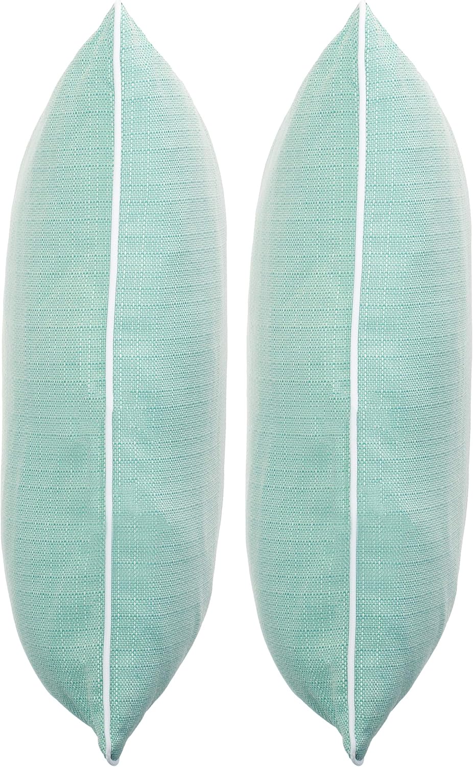 Brandsseller 2er Set Outdoor Kissen 45x45 cm – Wetterfeste Zierkissen mit Paspel in Walzoptik – Wass