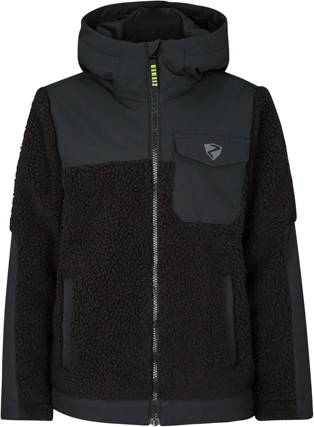 Ziener Jungen Arjun Fleece-Jacke Freizeit/Sport | warm, PFC frei (1er Pack) 104 Schwarz, 104 Schwarz