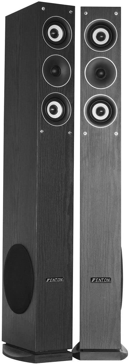 Fenton SHFT52B HiFi Lautsprecher Set, 3-Wege passives Standlautsprecher Paar - 500 Watt - Hi-Fi Laut