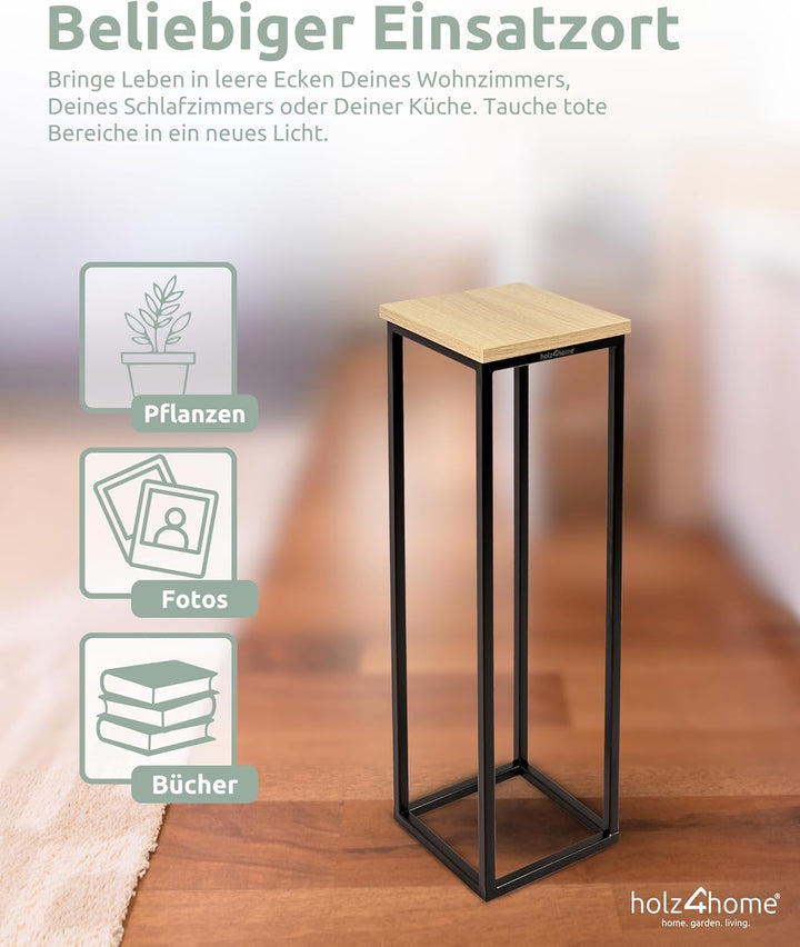 holz4home® Dekoständer aus MDF Eichenholz I Blumenständer Sonoma Eiche I Höhe: 70 cm I Dekosäule mit