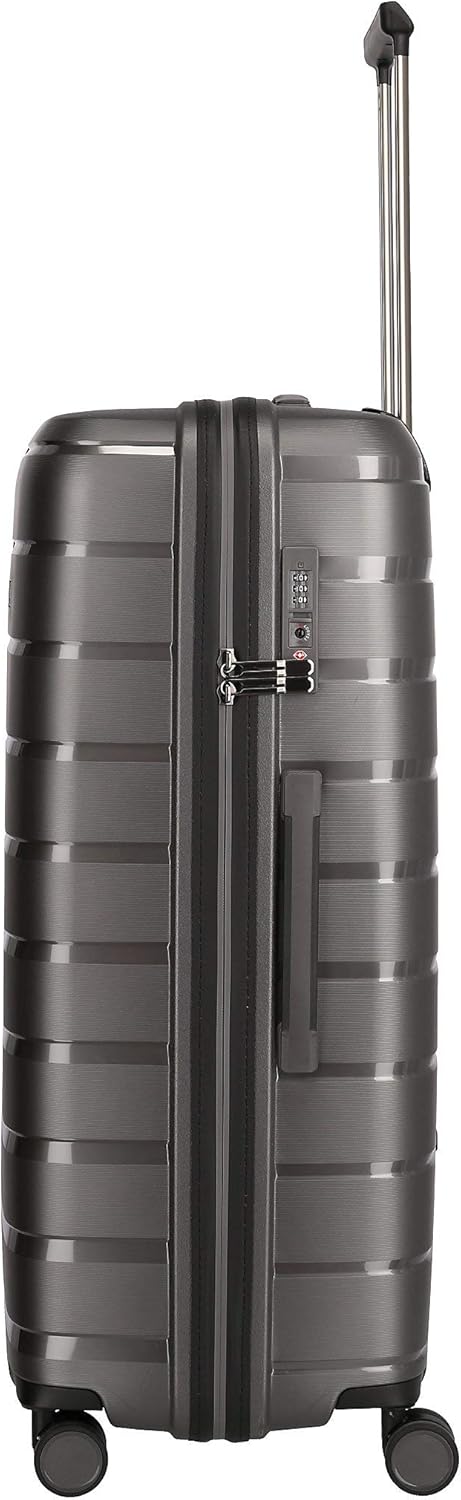 travelite 4-Rad Koffer L mit TSA Schloss, Gepäck Serie AIR BASE: Funktionaler Hartschalen Trolley im
