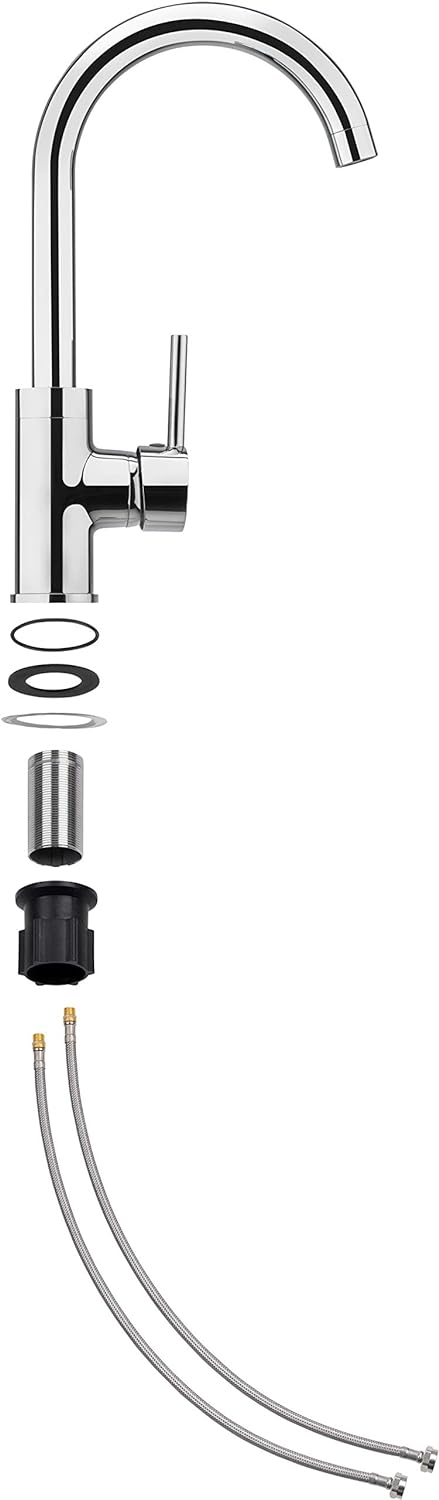Cornat Spültisch-Einhebelarmatur "Fuerte" - Hochwertiger Messingkörper - verchromt - Hoher & schwenk