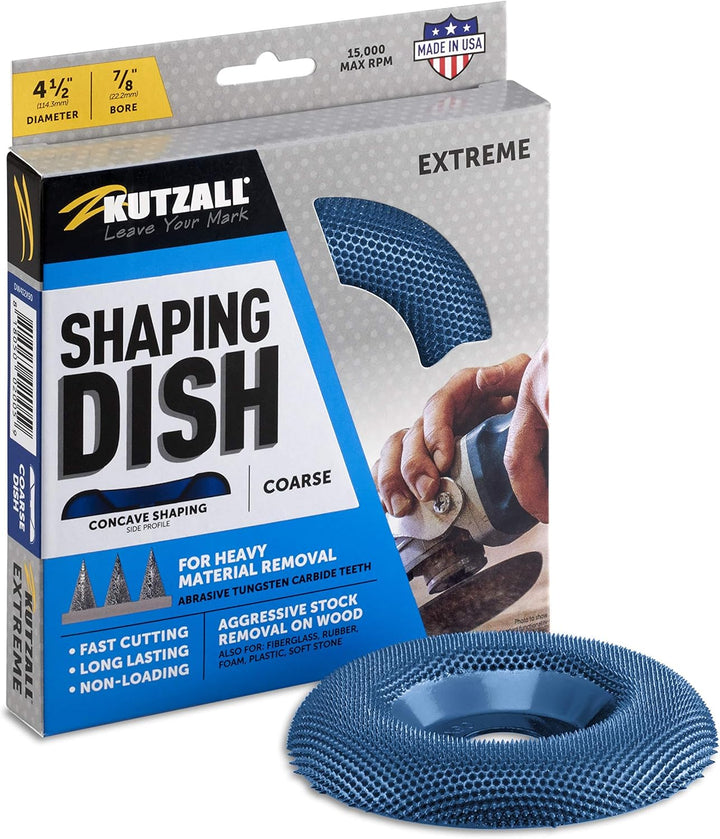 Kutzall Extrem Shaping Dish - Grob, 4-1⁄2" (114,3m) Dia. X 7⁄8" (22,2mm) Bohrung - Winkelschleifer-A