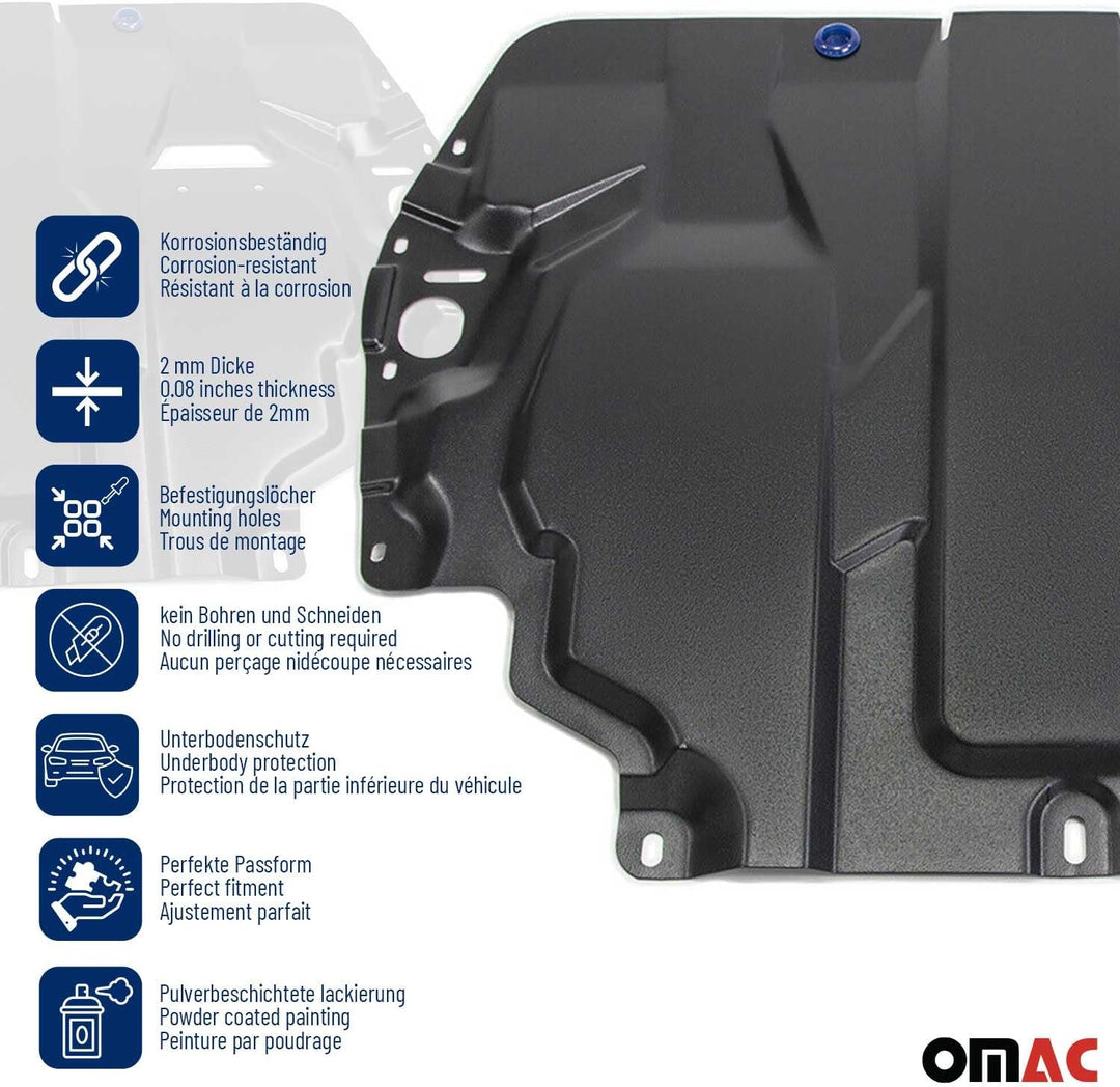 OMAC Unterfahrschutz Motorschutz Getriebeschutz kompatibel mit Seat Leon 1998-2005 Einbausatz