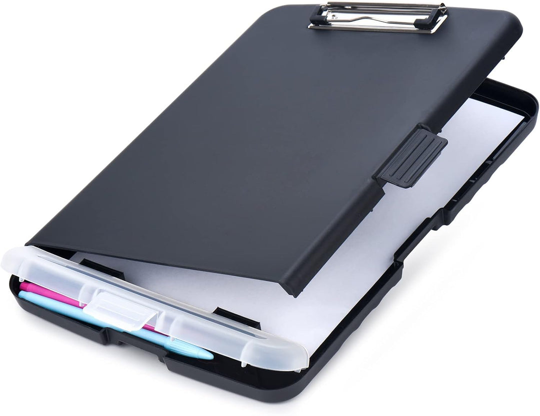 ZCZN Klemmbrett a4 mit Deckel, 2 Stück Schreibbrett mit Aufbewahrung, Kunststoff-Schreibbrett für Sc
