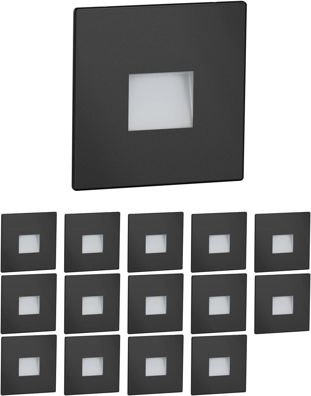 ledscom.de LED Treppenlicht/Wand-Leuchte FOW für innen und aussen, Downlight, eckig, schwarz, 85 x 8