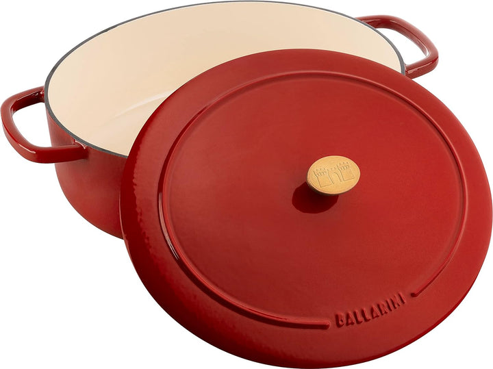 BALLARINI Bellamonte Auflaufform, Bräter, Dutch Oven, Emailliertes Gusseisen, Oval, 33 cm, 6,5 L, Ro