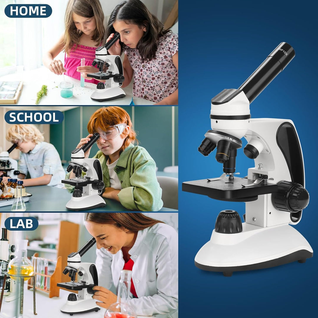 BEBANG Mikroskop für Kinder Studenten Erwachsene 40–2000x Vergrösserung Professionelle Biologische M
