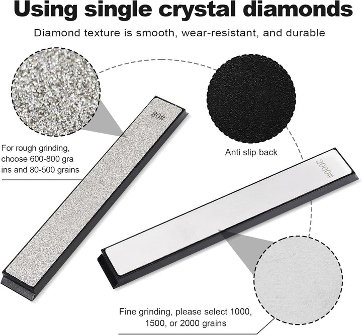 Liseng 10 Stück -Messerschleifstein-Set, Wetzstein-Messerschärfer für professionelles Küchen-Schärfs
