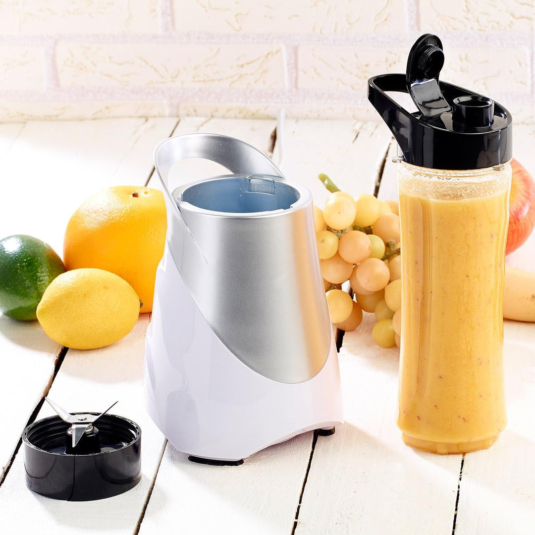 Rosenstein & Söhne Smoothie Maker: 2in1-Standmixer inklusive Smoothie-Mix-Trinkbecher, 300 Watt, 600