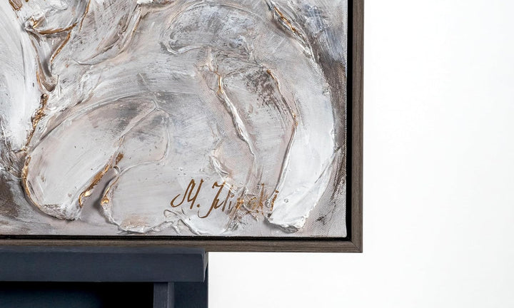 YS-Art XXL Abstrakt Acryl Gemälde auf Leinwand mit Rahmen Kostbarkeit handgemalte Wandbilder Wohnzim