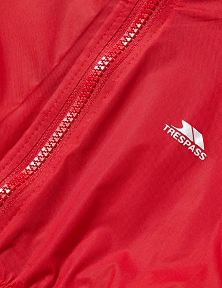 Trespass Unisex Kinder Knopf Wasserdichter Regenanzug mit Kapuze 18-24 Monate Rot, 18-24 Monate Rot