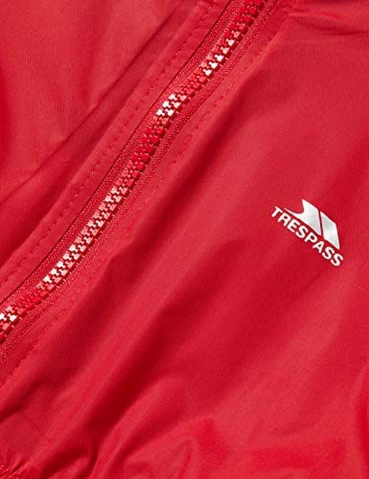 Trespass Unisex Kinder Knopf Wasserdichter Regenanzug mit Kapuze 18-24 Monate Rot, 18-24 Monate Rot