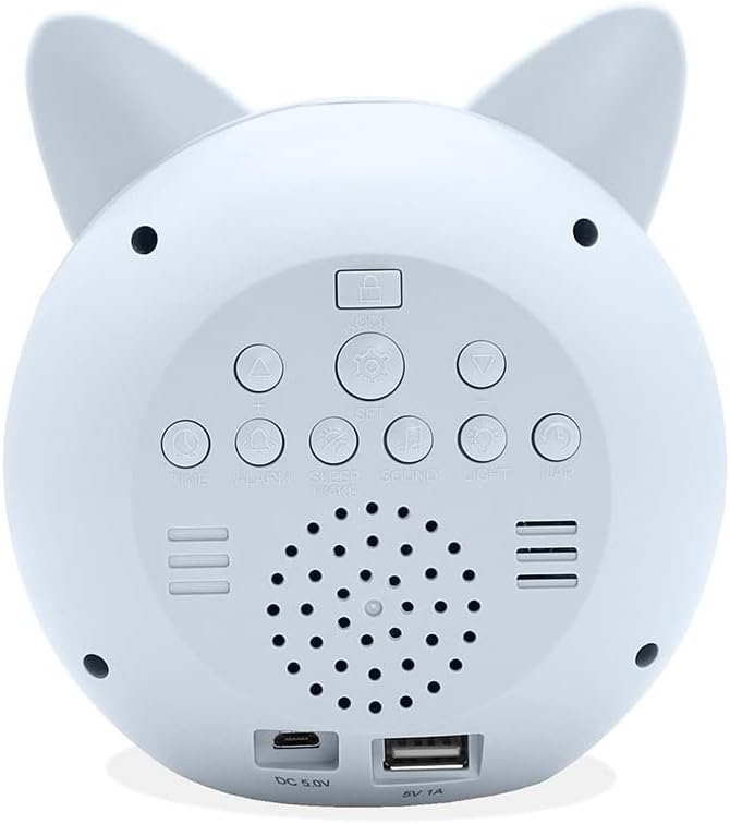 Metronic Lernwecker mit Gesichtsausdrücken, Lichter, Nachtlicht, Musik, 477347 Blau, Blau