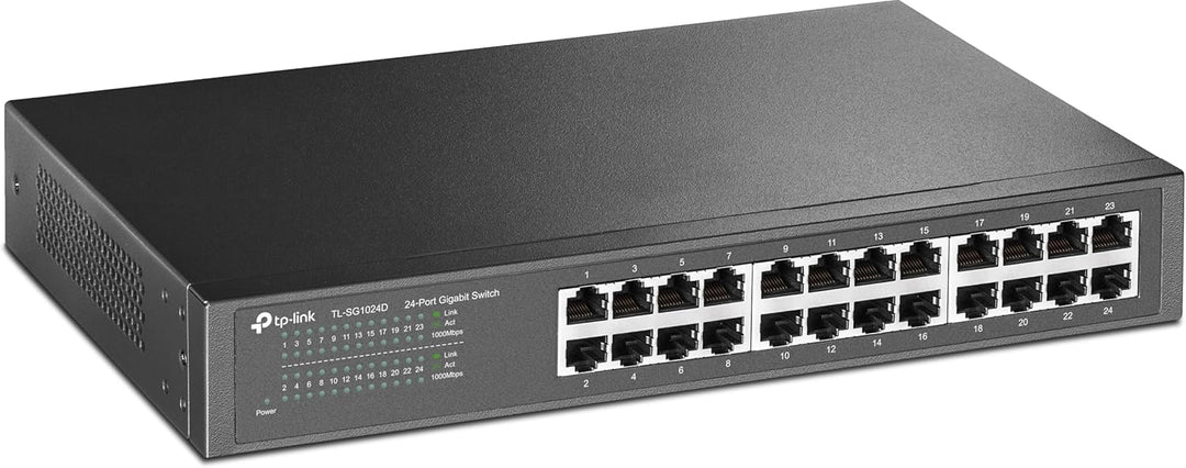 TP-Link TL-SG1024D 24 Port Gigabit Netzwerk Switch (Rackmount, 48Gbit/s Switching-Kapazität, 24*RJ-4