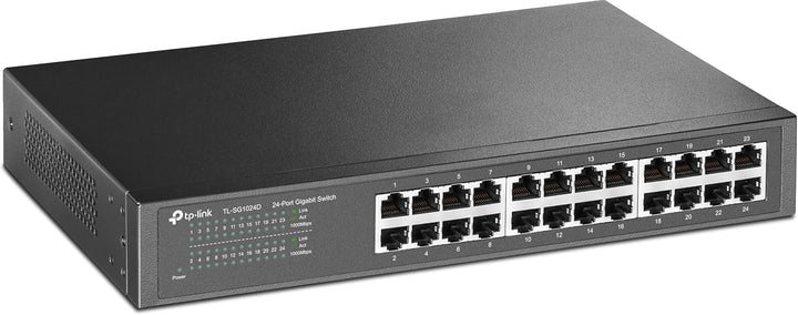 TP-Link TL-SG1024D 24 Port Gigabit Netzwerk Switch (Rackmount, 48Gbit/s Switching-Kapazität, 24*RJ-4