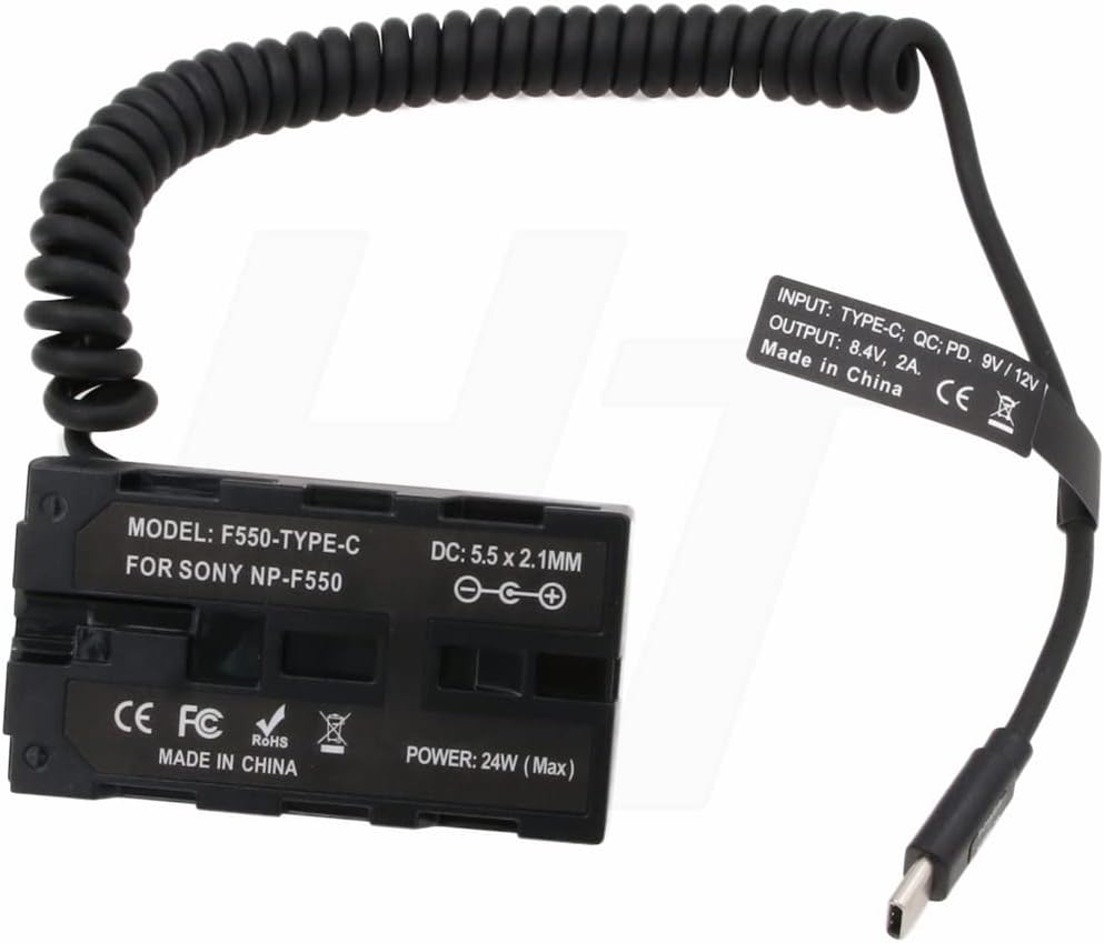 HangTon 9V 12V PD USB C zu NP-F970 F570 F550 Dummy-Akku DC-Koppler Netzteil für Atomos Shogun Infern