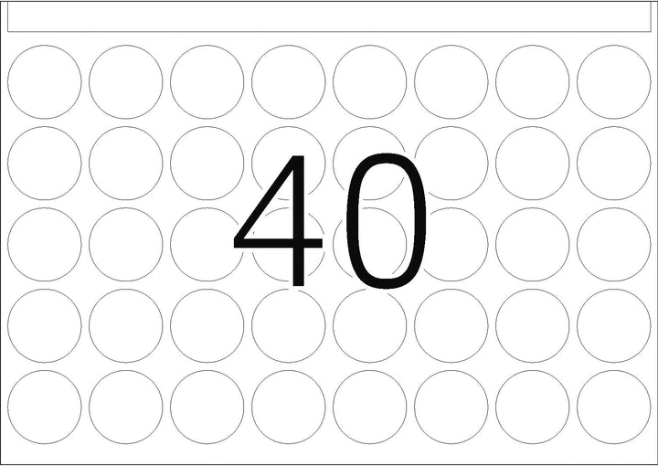 HERMA 2740 Haftetiketten für Druckmaschinen rund, Ø 19 mm, Blattformat 168 x 120 mm, DP1, 10000 Aufk